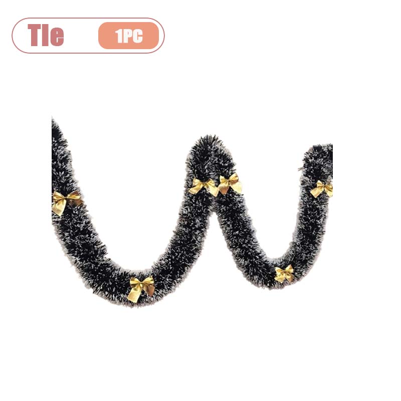 2M Christmas Garland Tinsel Decoration Green White Edge Snowflake Hanging Ornament Party Mall Kindergarten Home Festival Decor