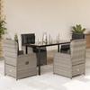 VidaXL Garden Dining Set and Cushions 5 Pcs Light Grey Rattan 3262905