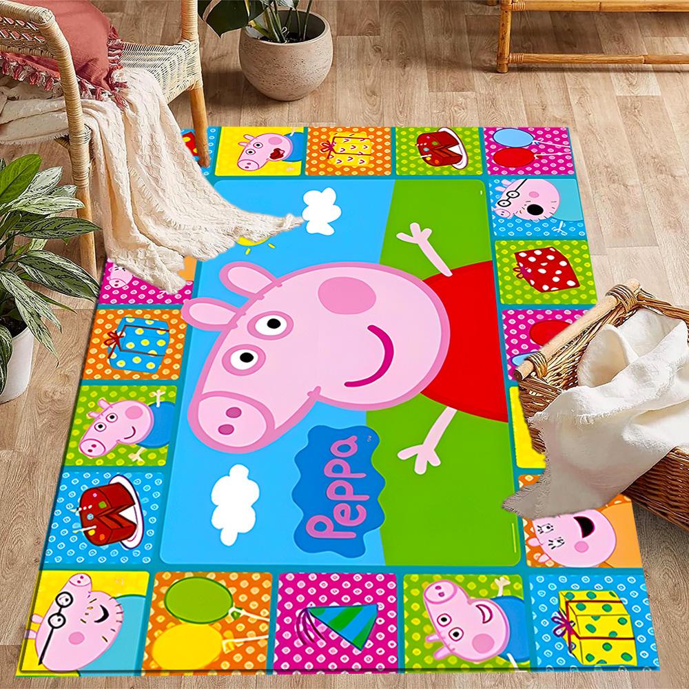 Peppa Pig's Colorful World Floor Rug Office Rug Perfect for Bedrooms Dining Room Outdoor Playrooms Antislip Carpet Office home decor
