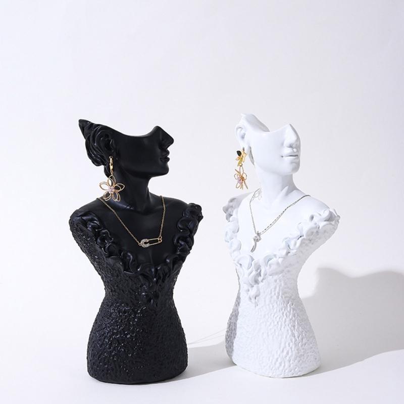 Boutique Necklace Jewelry Display Bust Resin Material Necklace Pendant Earring Chain Display-Case Mannequin Stand Holder