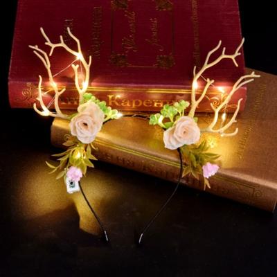 Light Korean Style Hair Accessories Festival Decoration Elk Ears Headband Women Hair Wear Glowing Headband Fairy Deer Ear