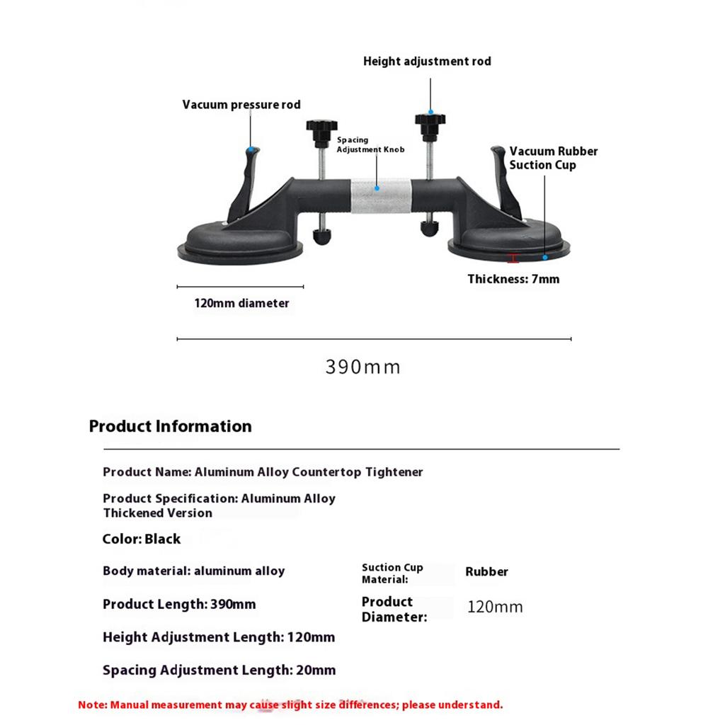 2 Pack Seamless Stone Seam Setter with Double Vacuum Suction Cup Seamless Splicing Leveling Device for Stone Marble Slab Glass