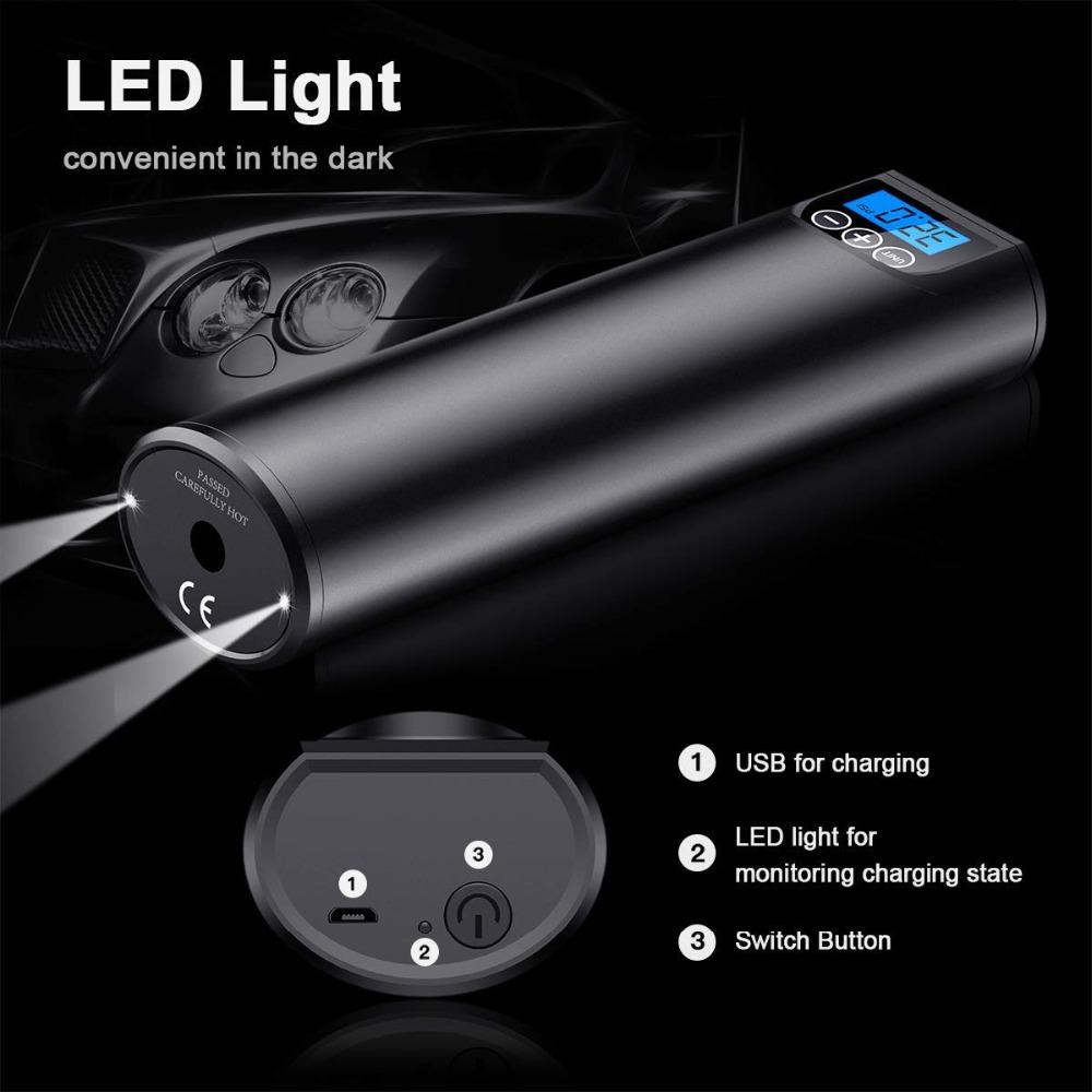 12V dobíjecí vzduchová pumpa Pneumatika Pumpa na elektrický motocykl Pumpa Vzduchový kompresor LED Digitální Pumpa do auta pro pneumatiky Pneumatiky do auta Míč