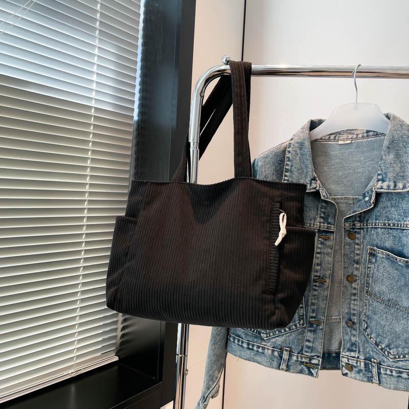 Women's Corduroy Mori-Style Handbag - Large Capacity, Versatile Retro School Bag