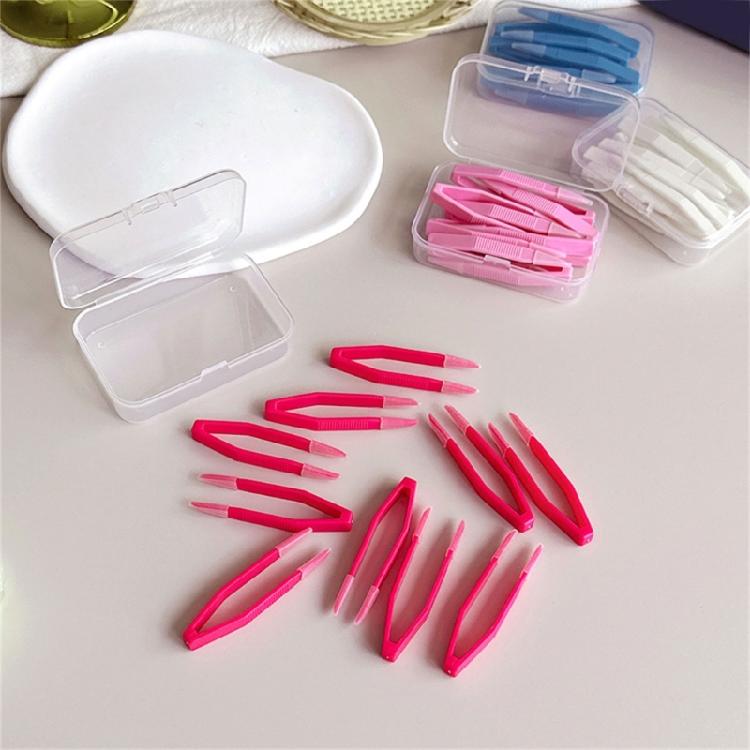 Pack Of 10 Colorful Lens Removing Tweezers with Container Box For Secure Contact Lenses Protections Everyday Travel Use