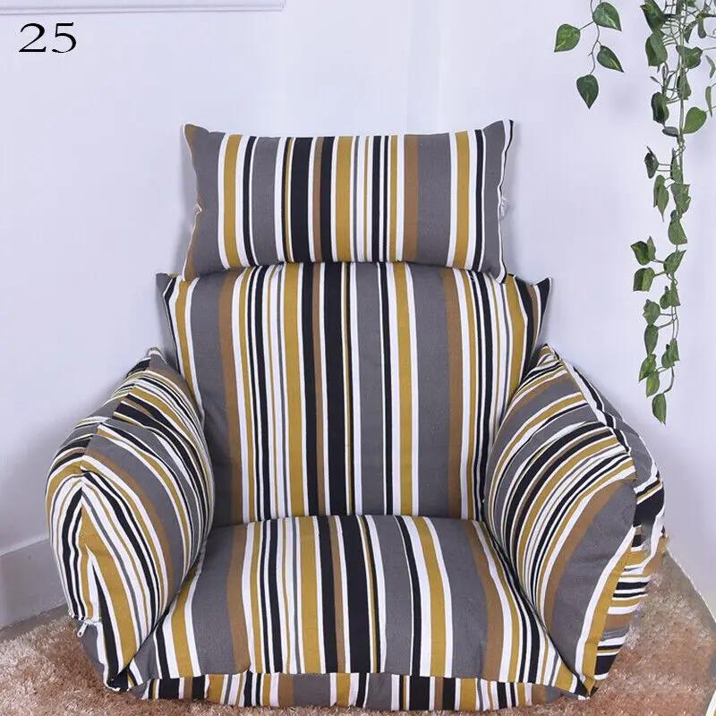 Hanging Swing Egg Chair Cushion Cover Patio Large Round Papasan Pad Detachable Garden Lounger Cushion Cover  (No Filling)