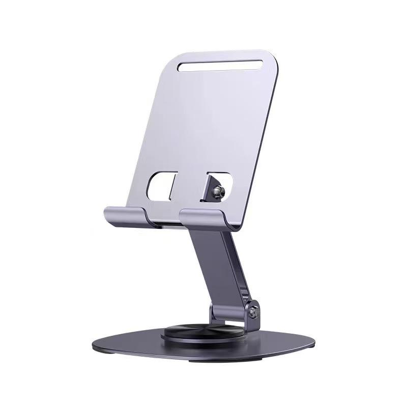 Adjustable Foldable Aluminum Phone & Tablet Holder - Rotating, Portable, and Ideal for Live Broadcasts