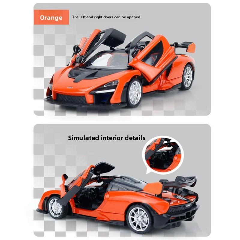 Alloy Mclaren Senna Car Model 132 Scale Supercar With Lights Sound For Kids