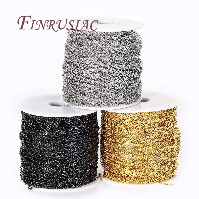 Metal Flat O Shape Chain 18K Gold Plated 1.5MM Thin Chains,Necklace Chain,Handmade DIY Jewelry Making,Wholesale Bulk Metal Chain