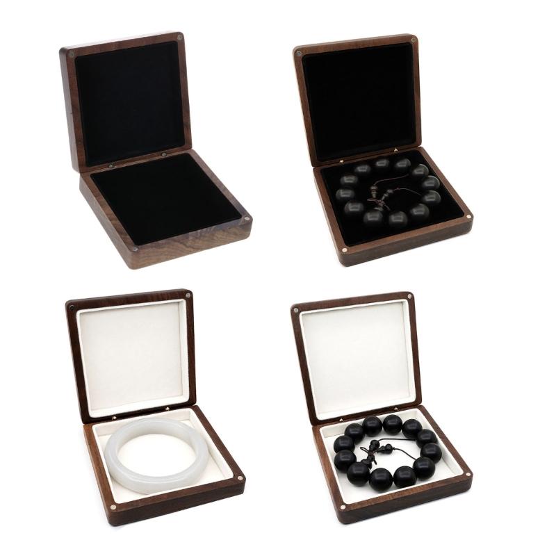 Wood Jewelry Box Organizer Keepsake Storage Collection Art Treasure Memory Box for Ring Bracelet Watch Necklace Earring