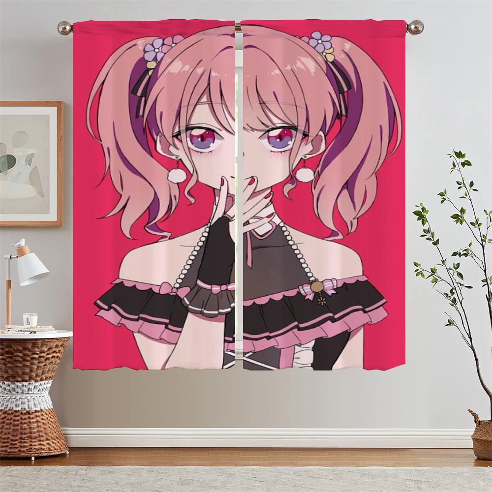 

Короткие оконные шторы, шторы, салон, 2 шт., Bang Dream, таможенная бесплатная доставка, товары, тюль, кухонная штора, перегородка, жалюзи W50xH70cmx2pcs-CL