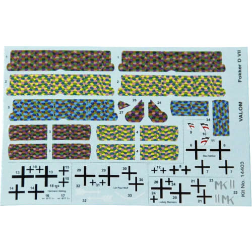 Barom 1/144 scale German Air Force Fokker D.7 Biplane Fighter Set of 2 Plastic Model Kits CV14403