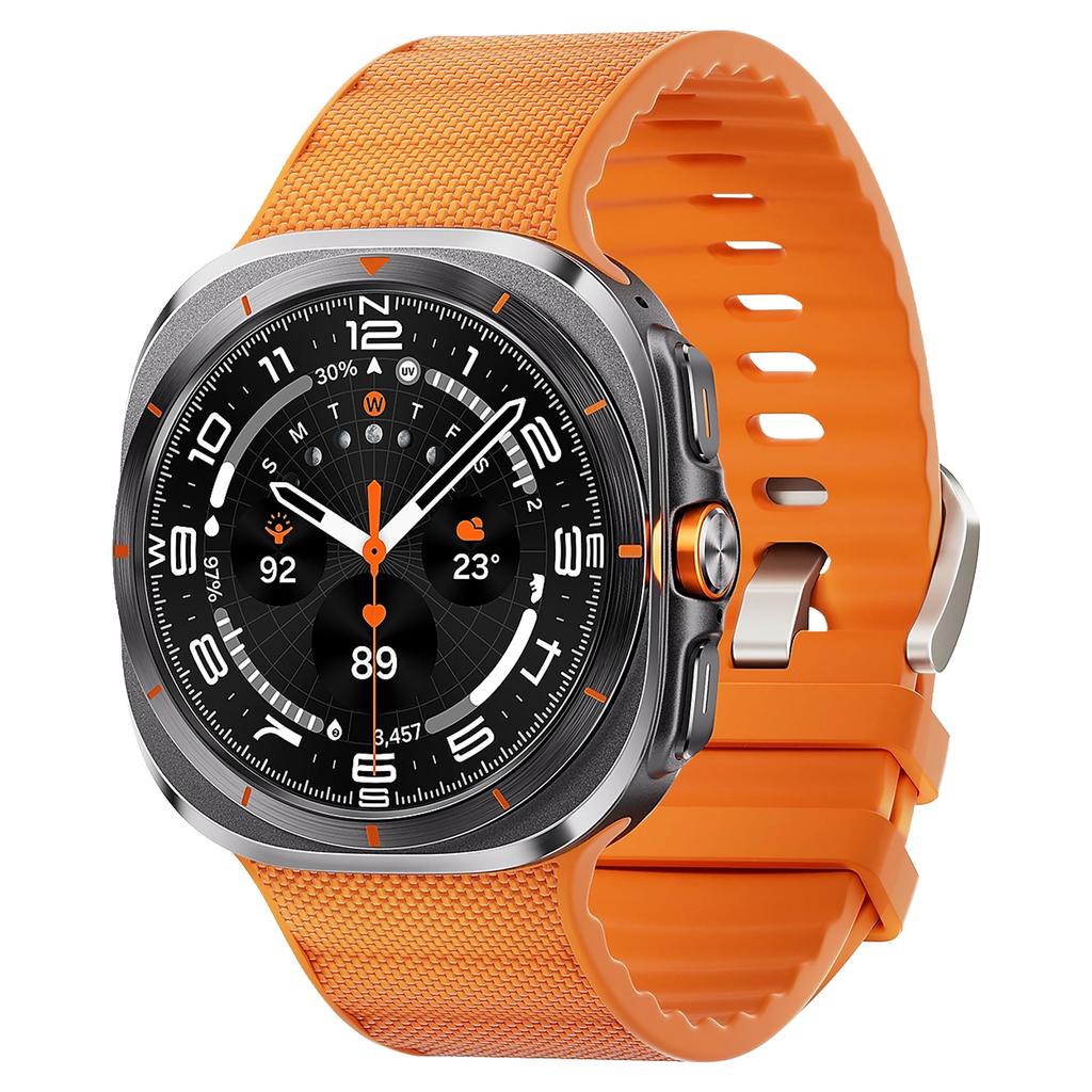 Offizielles Silikon+Nylon-Armband für Samsung Galaxy Watch Ultra Armband 47mm Funktionelles Sportarmband Armband Galaxy Watch 7 Ultra 47 mm