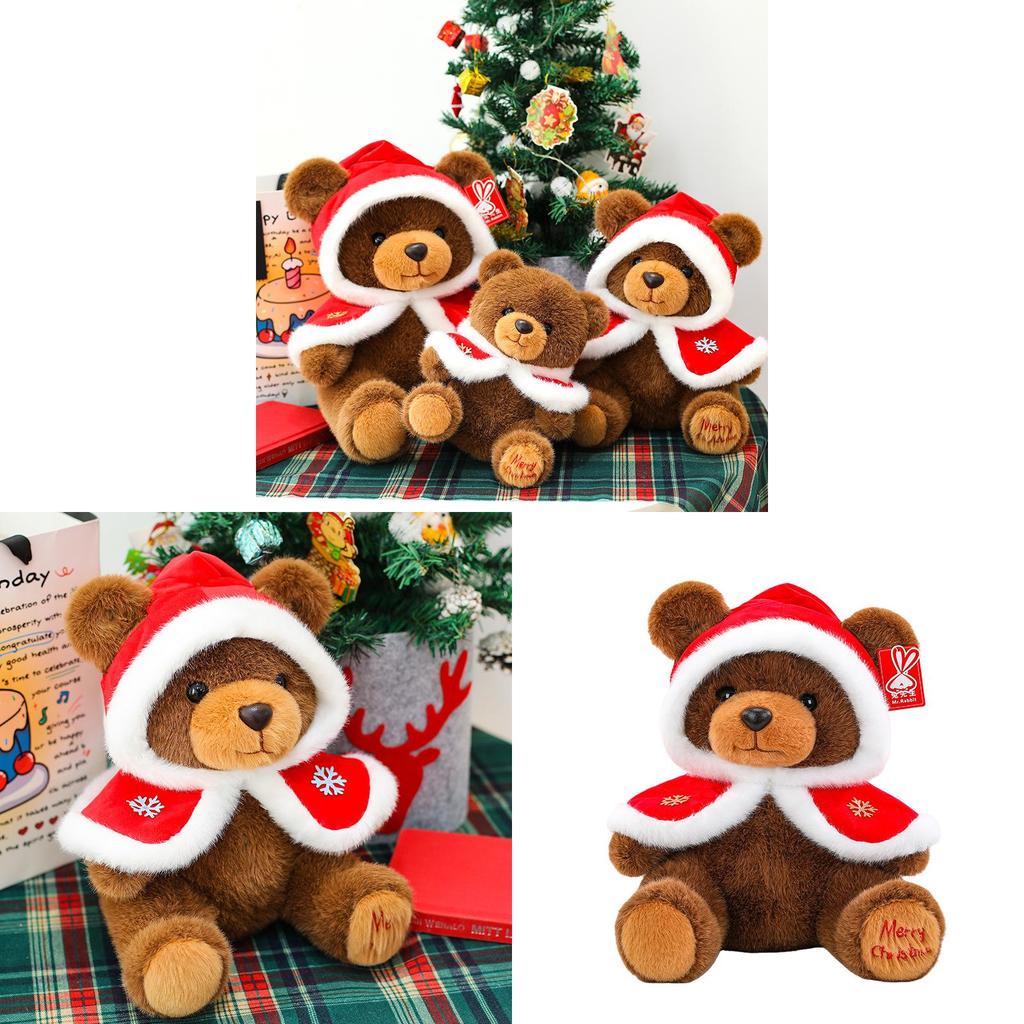 Weihnachts-Teddybär Plüschtier mit Weihnachts-Schal-Design für Kinder und Erwachsene