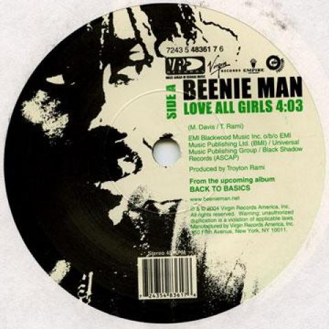 

7inch Record BEENIE MAN - Love All Girls / Man A Bad man VP 2004 US Reggae, Ska & Dub