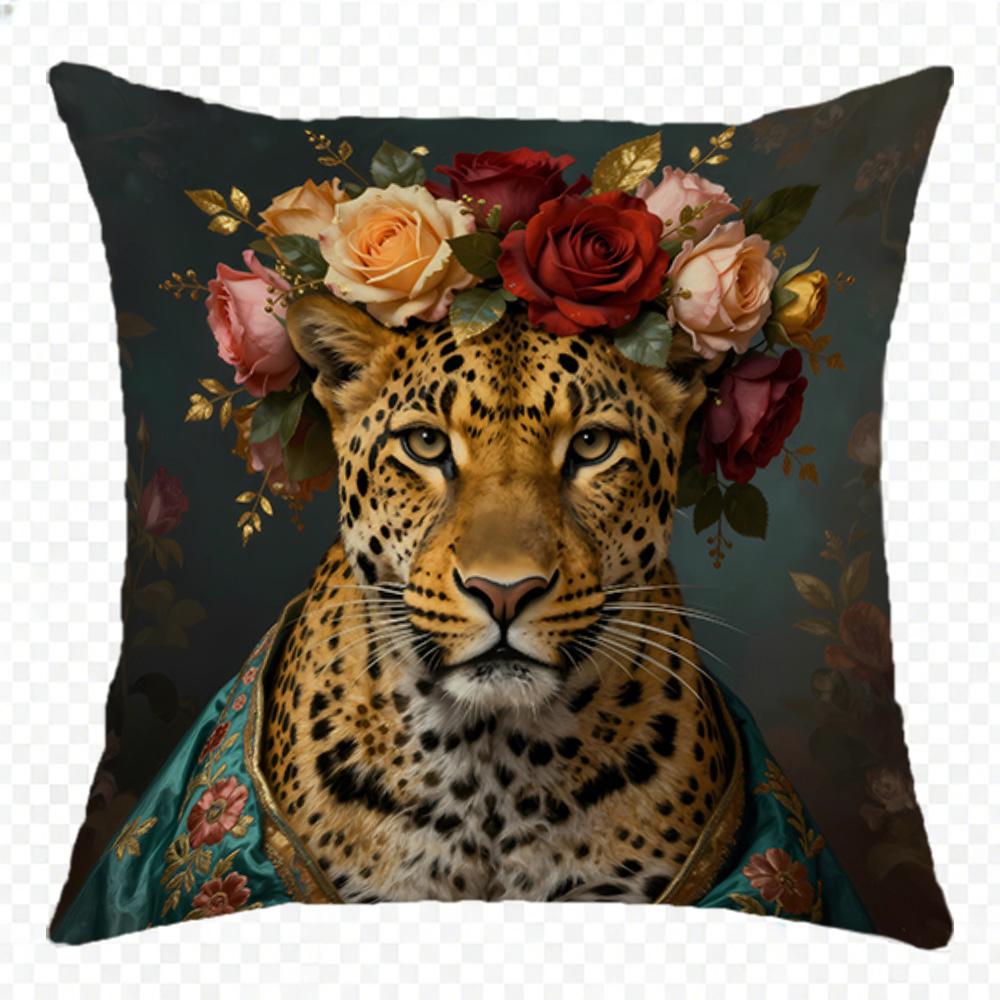 LeopardPrinted Doublesided Printed Pillow Cover Short Plush Suitable Living Rooms Bedrooms Sofas Throw Cushion Cover