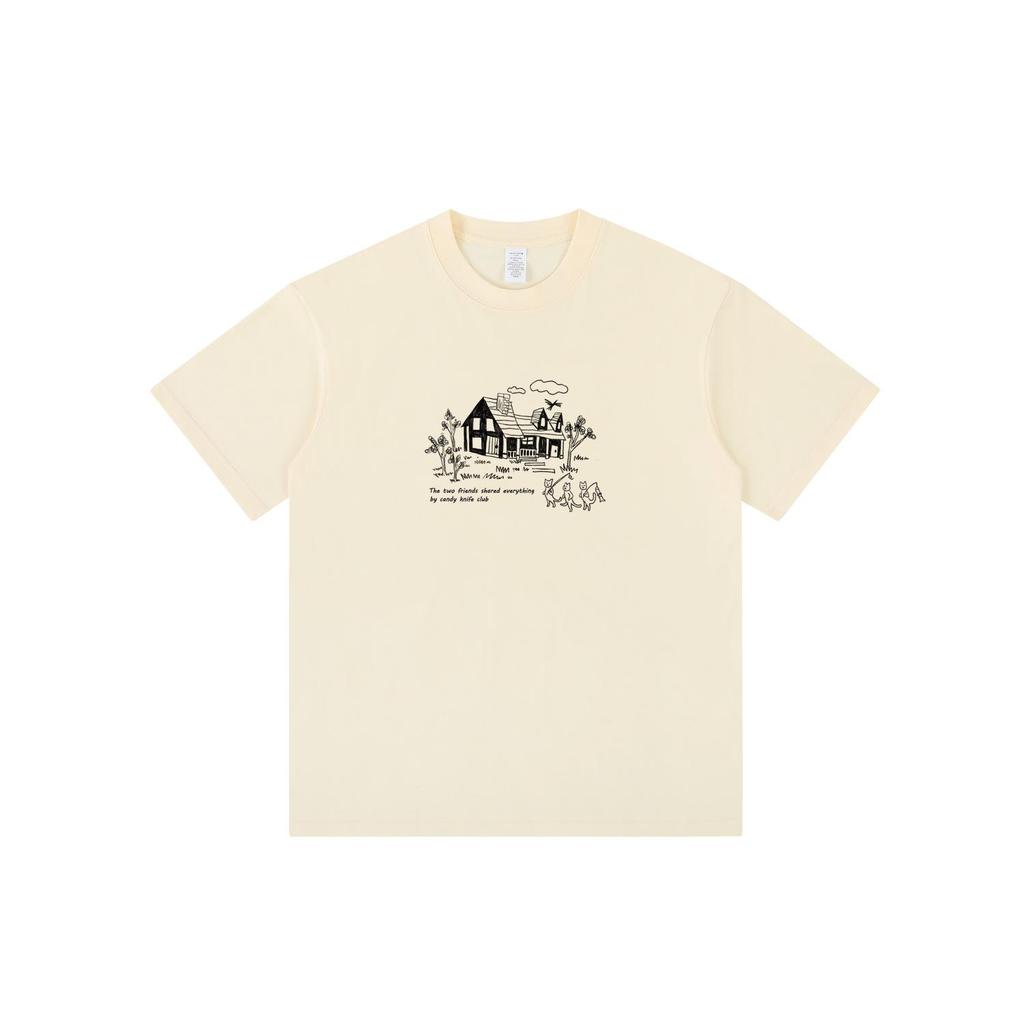 Unisex Hong Kong Style Harajuku Cotton T-Shirt, Loose Fit, Short Sleeves, Trendy Design for Couples