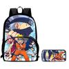 2Pcs Set Youth Rucksack with Front Pocket & Pencil Tote, Comic NARUTO Learner Bags for Boys&Girls Aged 6-10, Durable& Lightweight