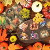 50 Thanksgiving PET Stickers Apple Pie Autumn Harvest Festival Celebration Waterproof Stickers DIY Decorative Stickers
