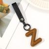 Stylish & Versatile Leather Alphabet Keychain Pendant