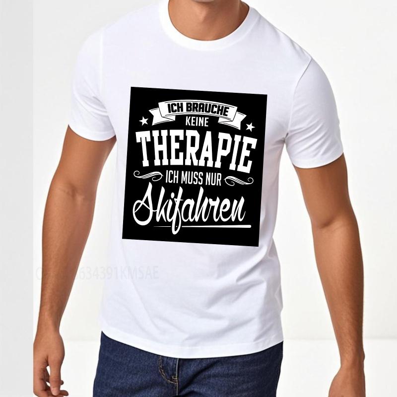 Cotton Summer Man T Shirt I Dont Need Therapy I Just Need To Go Skiing Short Sleeve Rock Crew Neck Tees Cotton Teeshirt