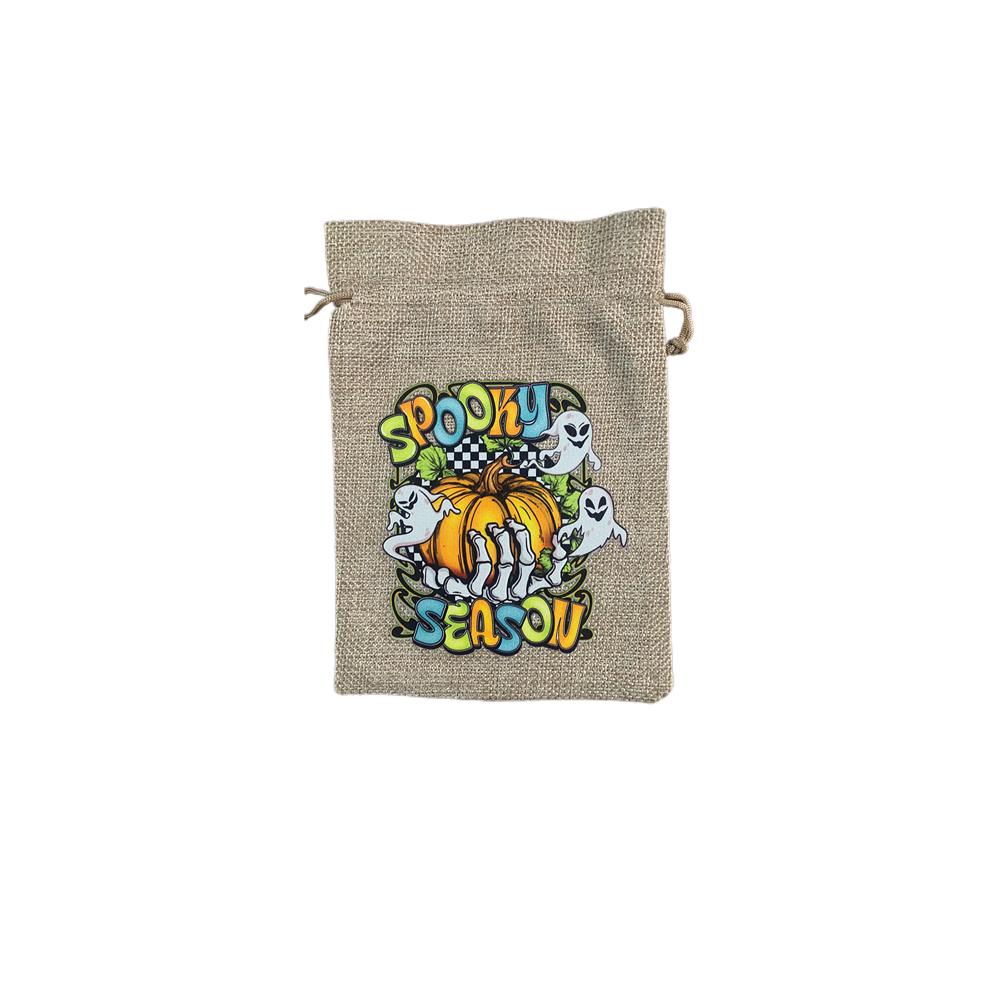 

5Pcs Halloween Burlap Drawstring Favor Bag Spooky Pumpkin Goodie Treat Bags for Kids Trick or Treat Sack Party Decorate Supplies 5PCS 10X14cm