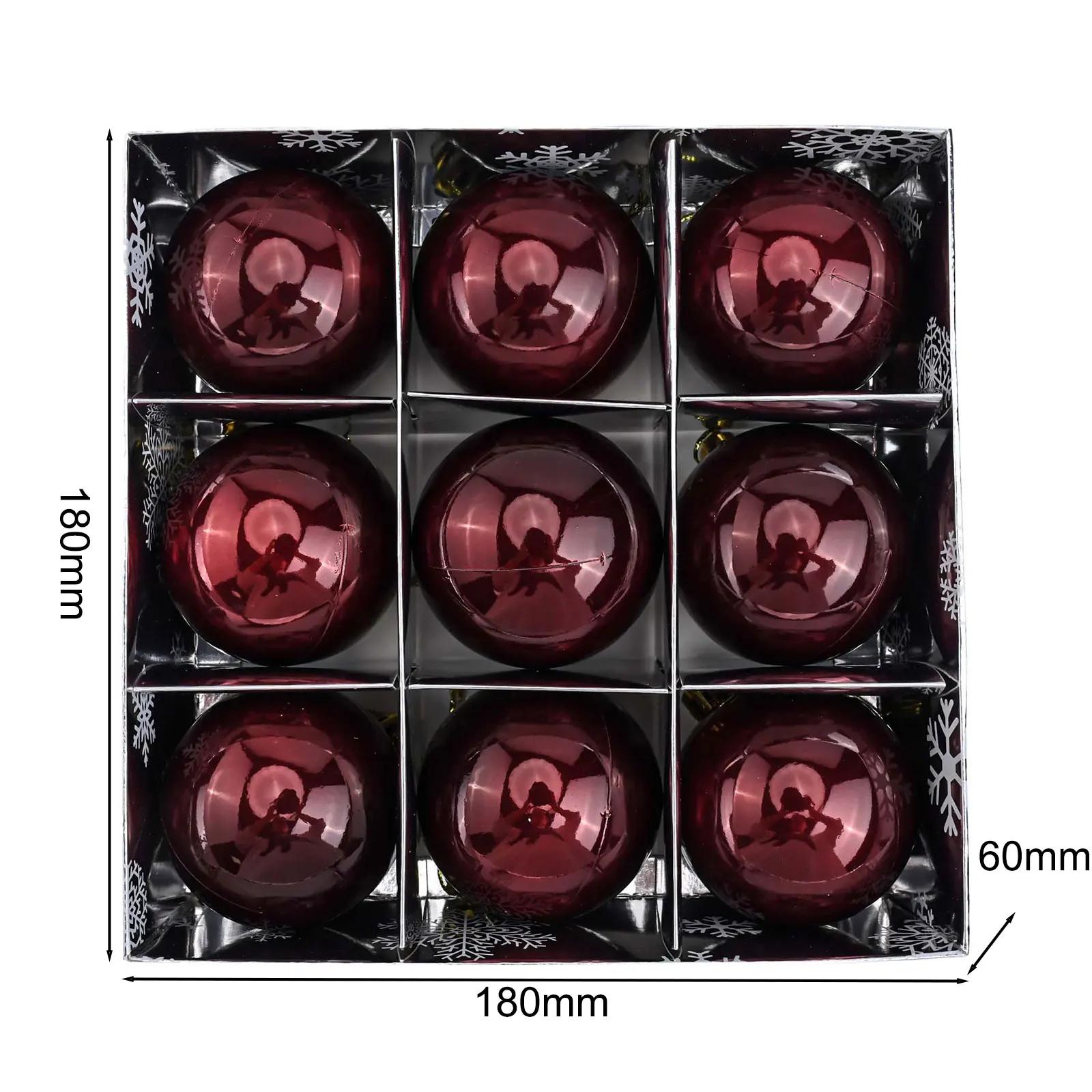 

Высококачественные Новые Практичные Рождественские Шары Рождественский Декор Жемчужный Шар 6 см Диаметр 9 шт./коробка Безделушки Легкие бордовый