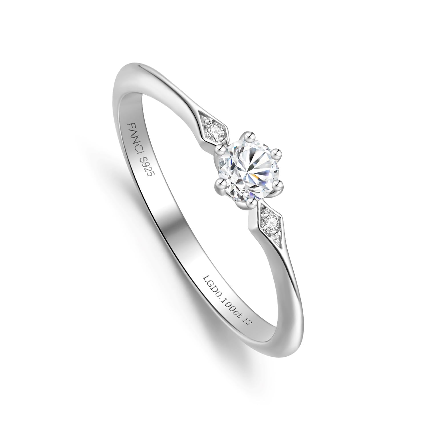 

FANCIME Кольцо с бриллиантом Размер 3 Серебро Идеально для и Белый день Подарочная упаковка Женское Путеводная звезда 13, Лабораторно выращенные бриллианты, 0,12 карата (ДЕФ/ВС), (S925),