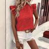 Summer Women's Ruffled Polka Dot Sleeveless Printed Fresh and Sweet Shirt Top