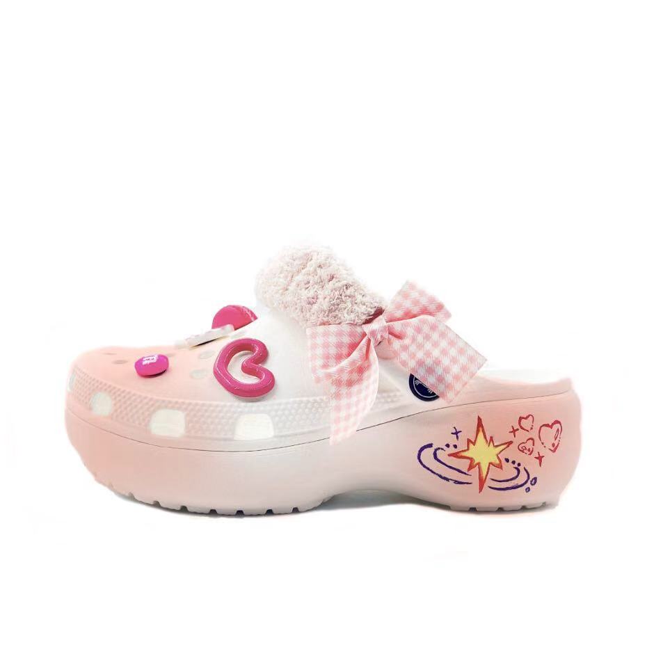 

Crocs Classic Platform Clog Удобные EVA Модные Клоги Унисекс Белые 34-35 белый