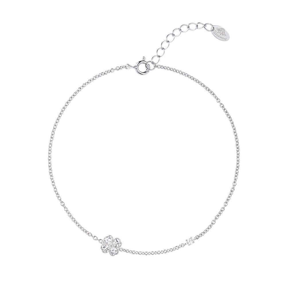 [Rosemont] Silver Clover Anklet Ra25B50A