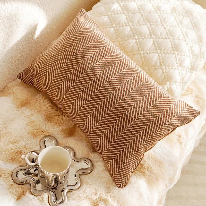 11X11/11X11CM Cream Brown Throw Pillow Cover Luxury Nordic Stamping Waist Cushion Cover Decor Home Decorative Pillowcase 1116