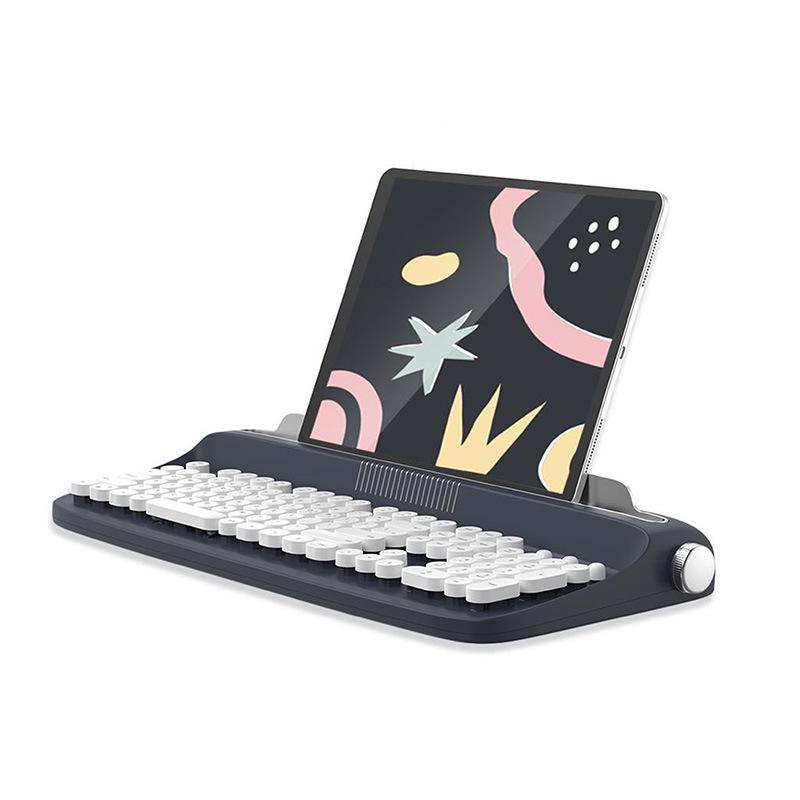 Actto Retro Bluetooth Typewriter-Style Keyboard & Mouse Combo for Business Office (104-Key)