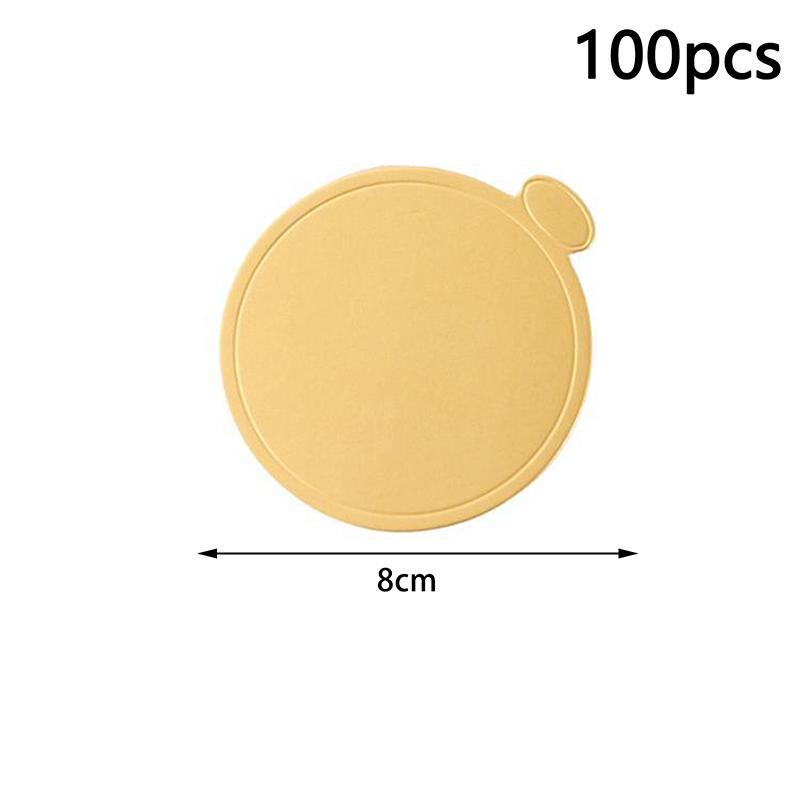 100 ცალი 8/9 სმ ოქროსფერი ტორტის ძირი ერთჯერადი მრგვალი მუსის დესერტის დაფა საკვები ქაღალდის საგები ტორტის საჩვენებელი ლანგარი საცხობი აქსესუარები ინსტრუმენტები