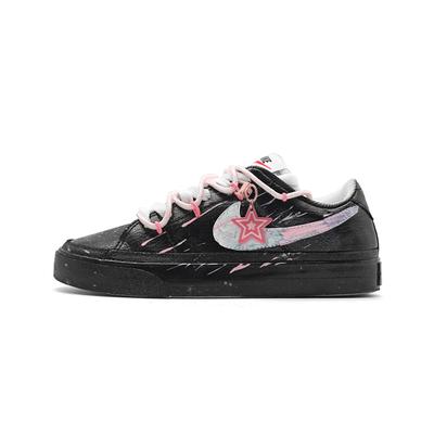 Court Royale Pink White Shooting Star Low Top Skateboard Shoes Unisex Black White DH3161-100(team912-)