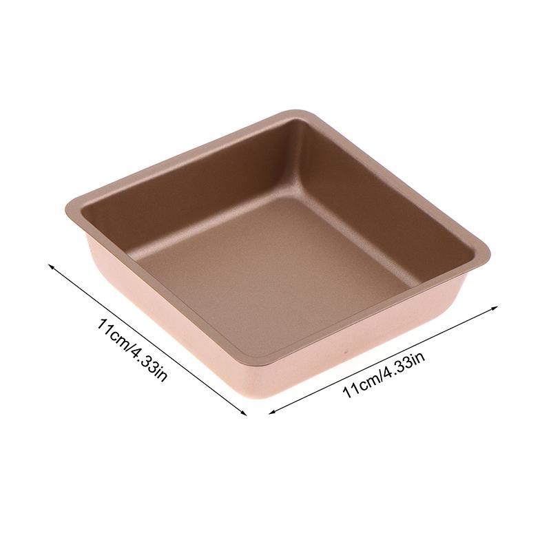 4Inch Mini Square Carbon Steel Baking Tray Pizza Cake Mold Non-Stick Bakeware Air Fryer Oven Tart Pan Kitchen Cooking Tool