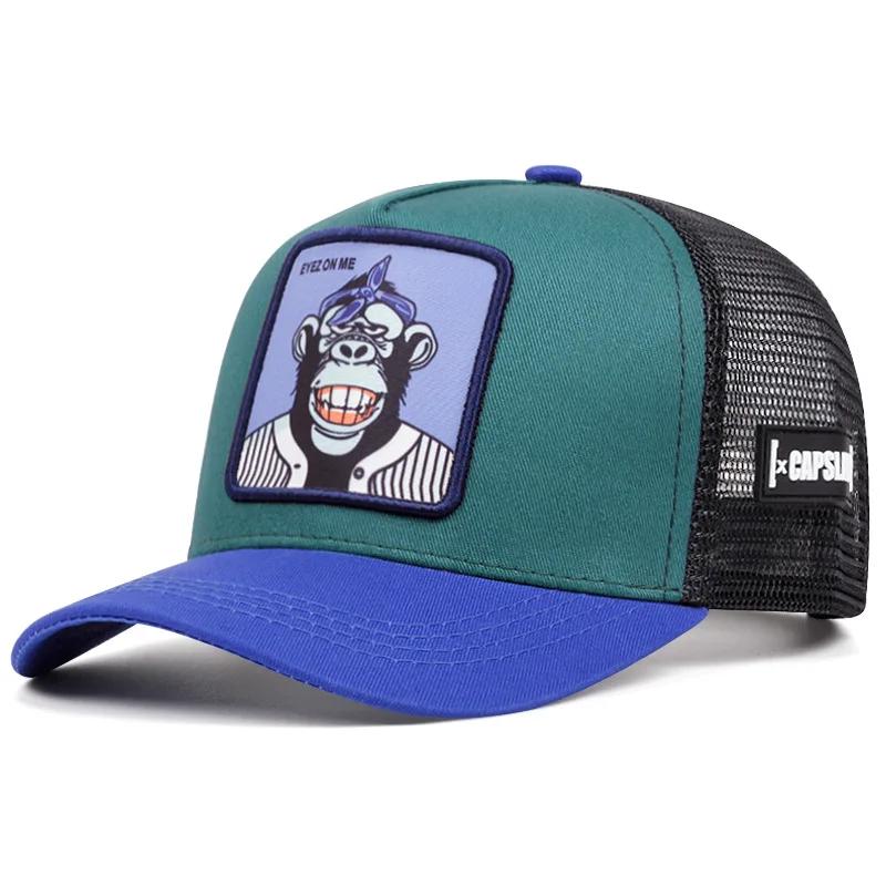 Cappellino da Baseball Ricamato con Animali dei Cartoni Animati per Primavera Estate Uomo Donna Street Traspirante Rete Ombra Cappello Unisex Hip Hop Papà Cappello a Rete