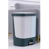 Sorting Waste Bin with Lid Double Compartment wet and Saving indoor Household , 38.5x30x37cm