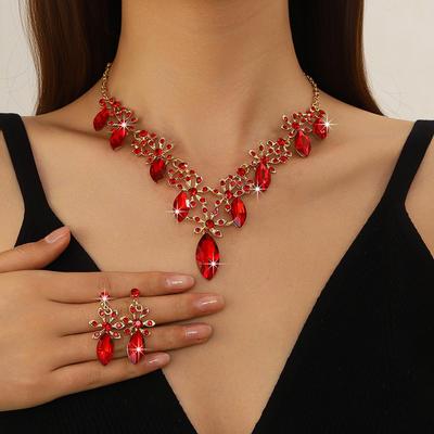 Elegant Rhinestone Necklace Jewelry Set for Women - Versatile Evening and Banquet Accessory