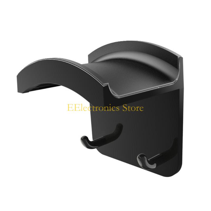 

B03C Wall-mounted Headset Holder Headphone Hanger Under Desk Adhesive Headset Stand чорний