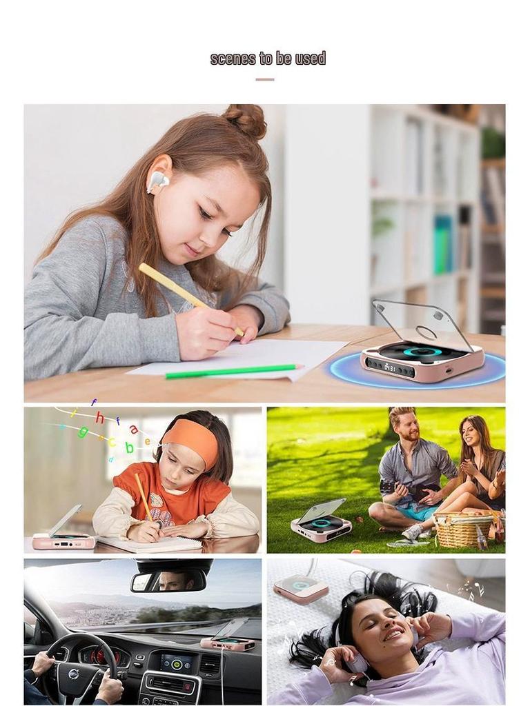 Portable Mini CD Player for Students - Simple English Learning and Audio Disc Playback