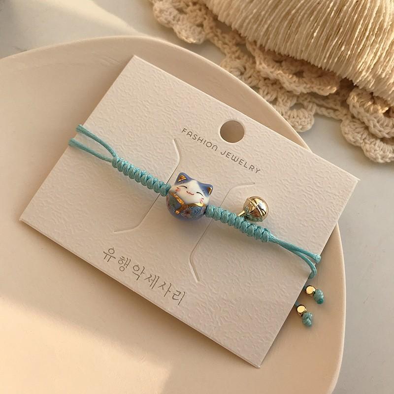 

Handwoven Ceramic Bead Bracelet Adjustable Woven Cord Handmade Jewelry Bohemian Style Durable Lightweight Accessory for Men Women One size