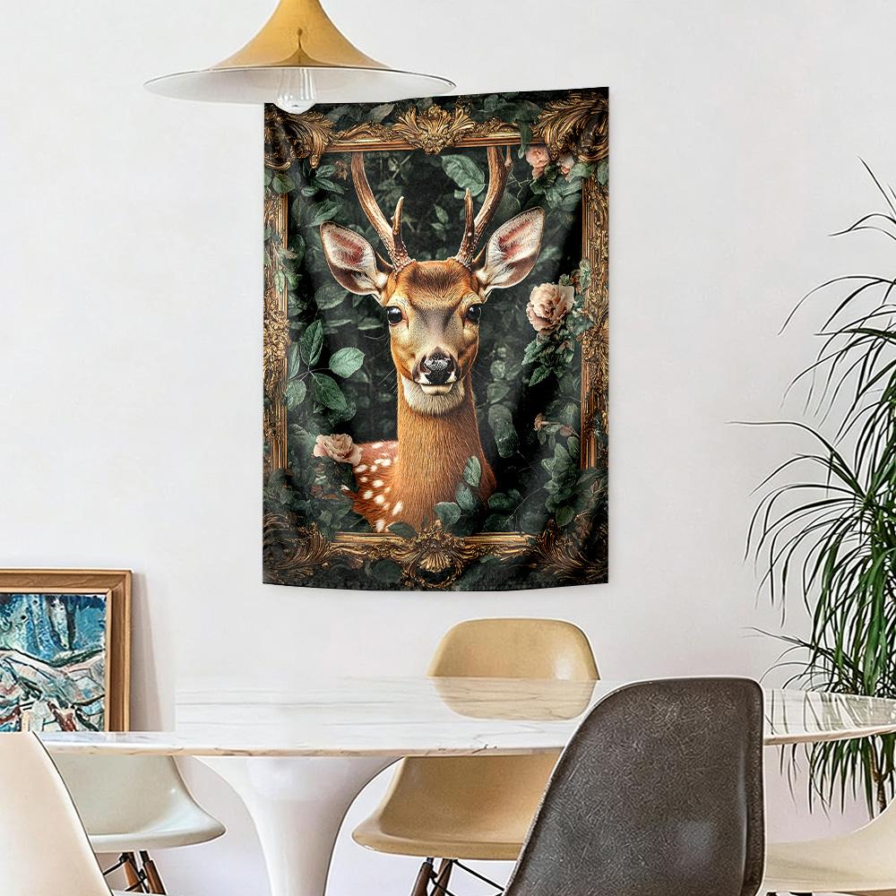 Deer Wall Decor Tapestry Art For Pet Memorial Birthdaywedding Party Backdrop Family Gift