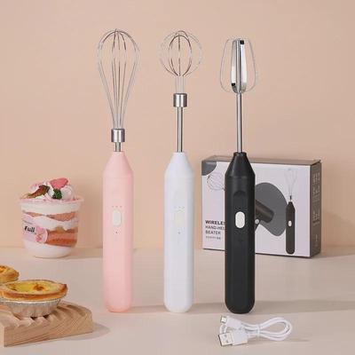 Kabelloser elektrischer Handmixer: Kleines Backgerät, Sahnequirl, Milchaufschäumer, Automatischer Kaffeequirl