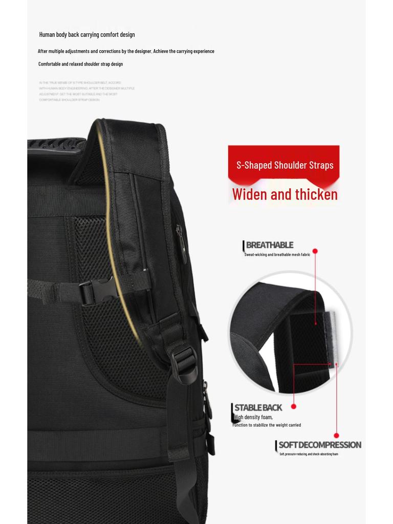 Men's Extra Large Expandable Travel Backpack with Multi-Compartment Storage