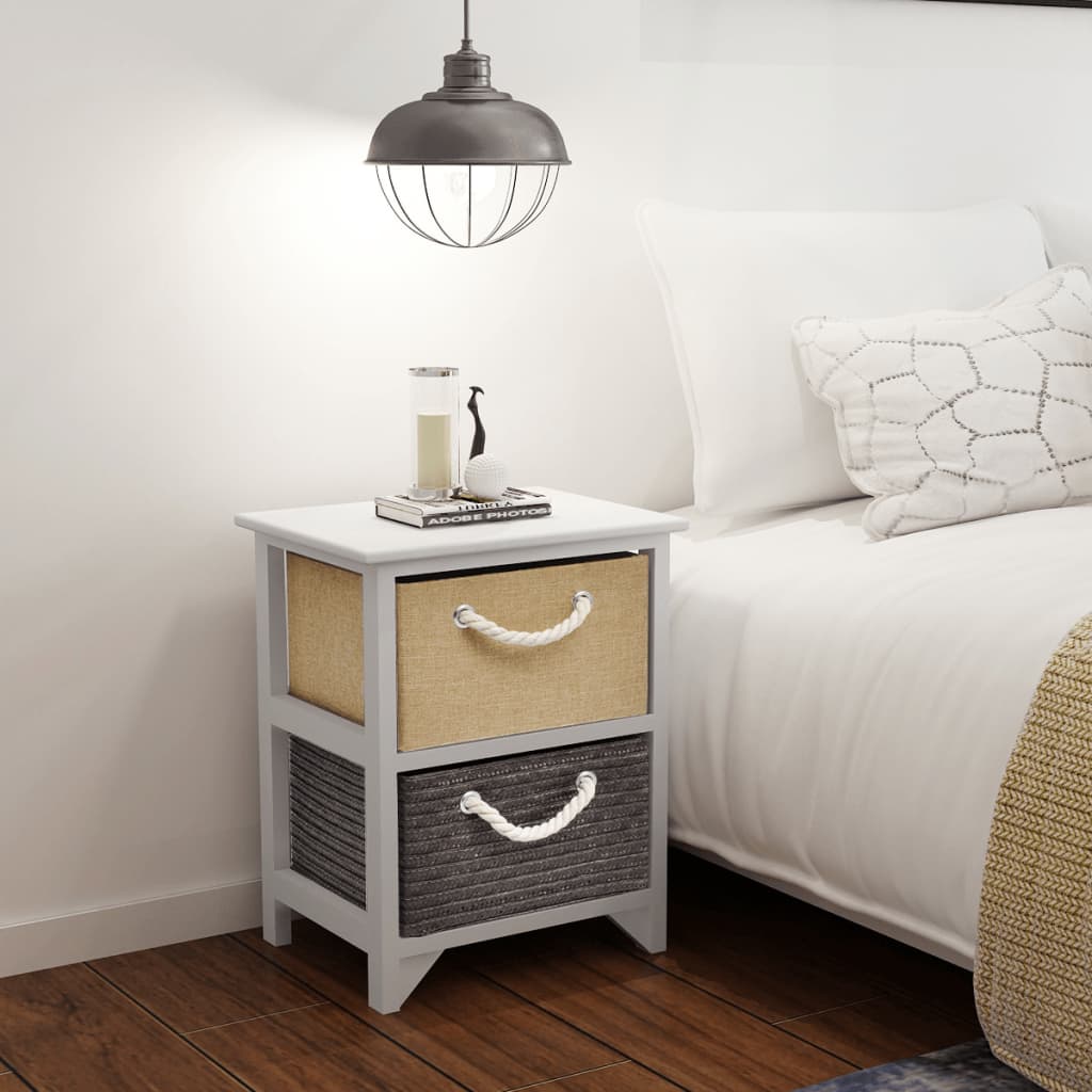 Vidaxl Szafki Nocne, 2 Szt., Drewniane