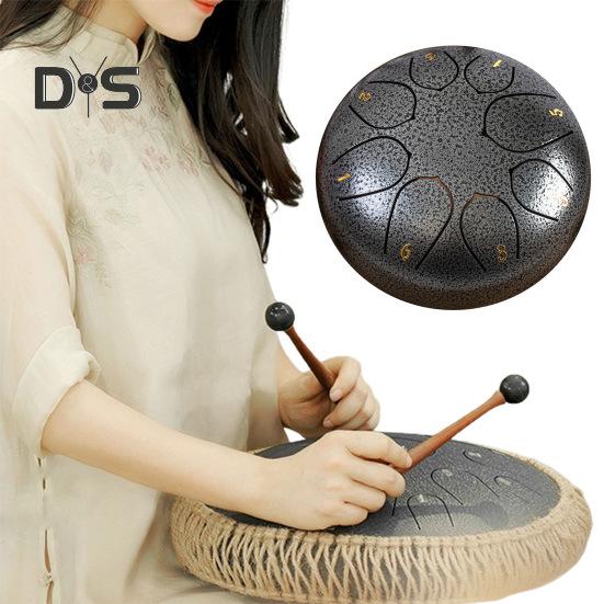 Steel Tongue Drum Rain Chime Hand Drums Sound Healing Instruments Chakra Tank Drum for Musical Education Meditation Yoga Zen