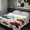Cartoon Construction Vehicles Throw Blanket - Vibrant Tractor Excavator Kids Pattern Cozy Soft Accent for Bed Couch Car Decor