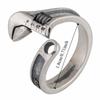 Heavy Duty Spanner Finger Ring Silver Plated Biker Jewelry Wrench-Shaped Open Ring  Boys Girls