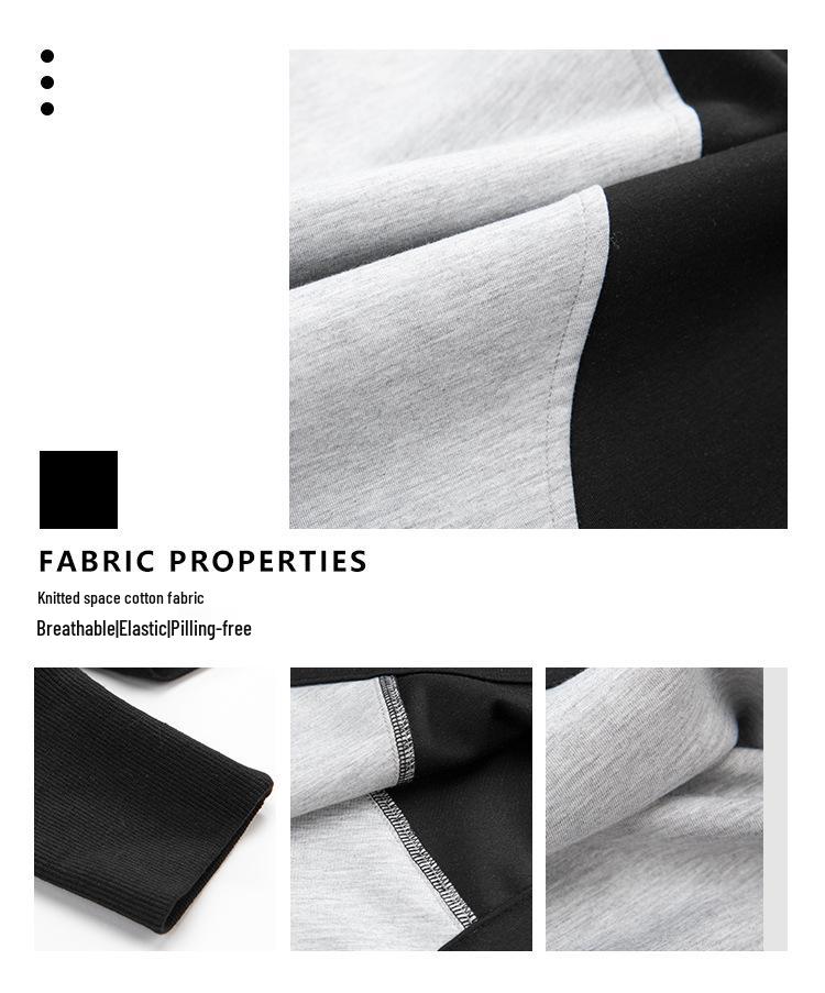 European-American Autumn Color Block Plus Size Women's Casual Long Sleeve T-shirt 